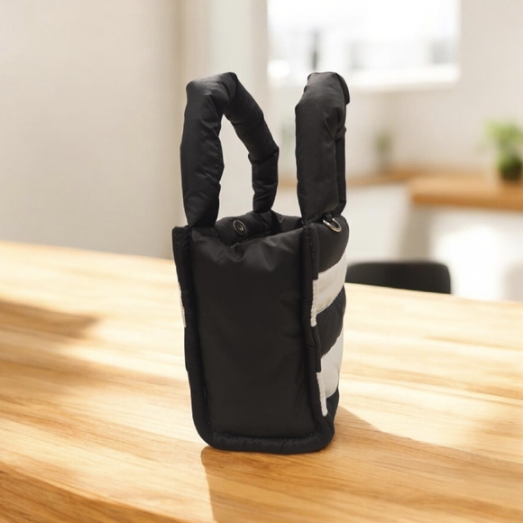 Sephora MINI PUFFY TOTE 2025 Limited Edition Black White Stripe Reusable Bag - Picture 3 of 7